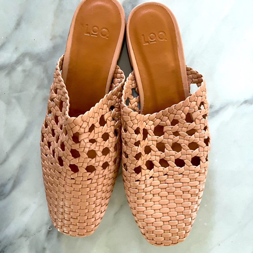 LOQ MARTI' MACRAMÉ GOAT LEATHER SLIDES